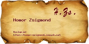 Homor Zsigmond névjegykártya