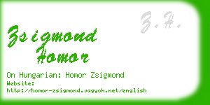 zsigmond homor business card